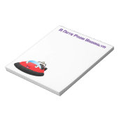 Cute red happy hovercraft cartoon notitieblok (Linkerzijde)