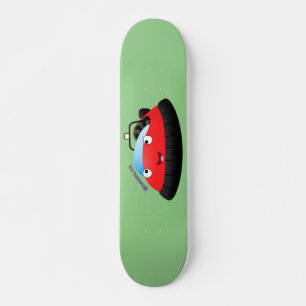 Cute red happy hovercraft cartoon persoonlijk skateboard