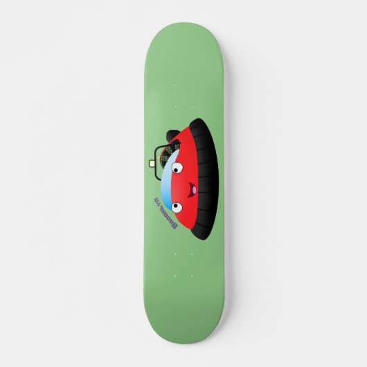 Cute red happy hovercraft cartoon persoonlijk skateboard (Voorkant)