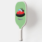 Cute red happy hovercraft cartoon pickleball paddle (Links)
