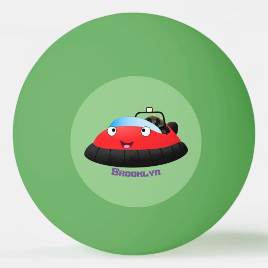 Cute red happy hovercraft cartoon pingpongbal (Voorkant)
