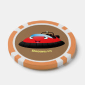 Cute red happy hovercraft cartoon poker chips (Enkel)