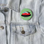 Cute red happy hovercraft cartoon ronde button 5,7 cm (In situ)
