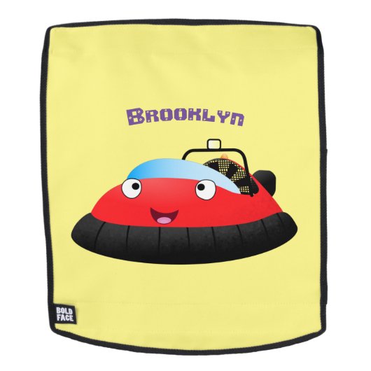 Cute red happy hovercraft cartoon rugtassen (Verwijderbaar gezicht)
