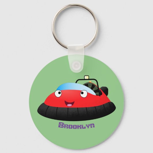 Cute red happy hovercraft cartoon sleutelhanger (Voorkant)