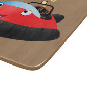 Cute red happy hovercraft cartoon snijplank (Hoek)