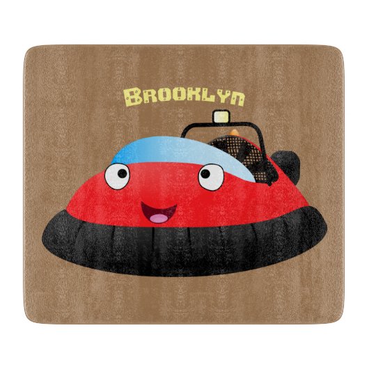 Cute red happy hovercraft cartoon snijplank (Voorkant)