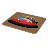 Cute red happy hovercraft cartoon snijplank (Hoek)