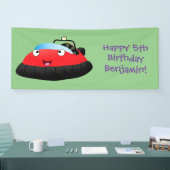 Cute red happy hovercraft cartoon spandoek (Beurs)