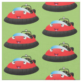 Cute red happy hovercraft cartoon stof (Close Up)