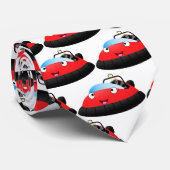 Cute red happy hovercraft cartoon stropdas (Opgerold)