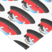 Cute red happy hovercraft cartoon tafelkleed (Gekanteld)