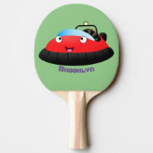 Cute red happy hovercraft cartoon tafeltennisbatje (Achterkant)
