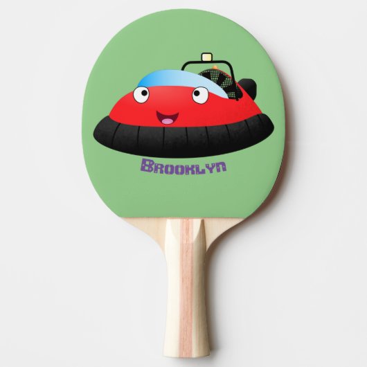 Cute red happy hovercraft cartoon tafeltennisbatje (Voorkant)