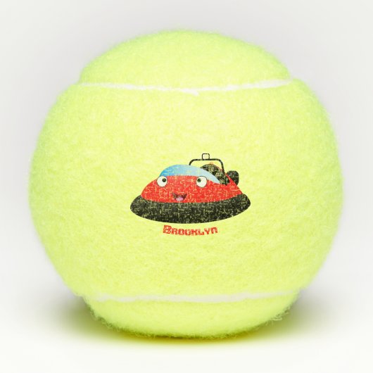 Cute red happy hovercraft cartoon tennisballen (Voorkant)