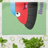 Cute red happy hovercraft cartoon theedoek (Gevouwen)