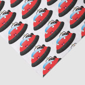 Cute red happy hovercraft cartoon tissuepapier (Detail)