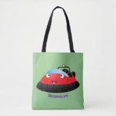 Cute red happy hovercraft cartoon tote bag (Voorkant)