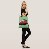 Cute red happy hovercraft cartoon tote bag (Op model)