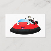 Cute red happy hovercraft cartoon visitekaartje (Achterkant)