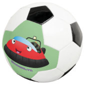 Cute red happy hovercraft cartoon voetbal (Drie kwart)