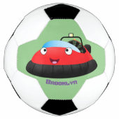 Cute red happy hovercraft cartoon voetbal (Voorkant)