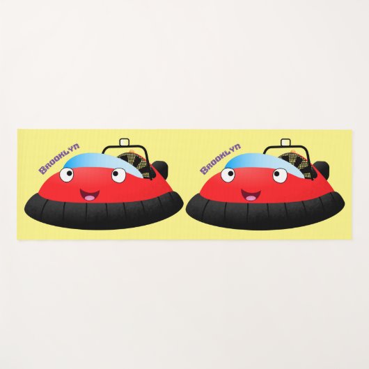 Cute red happy hovercraft cartoon yogamat (Voorkant (horizontaal))