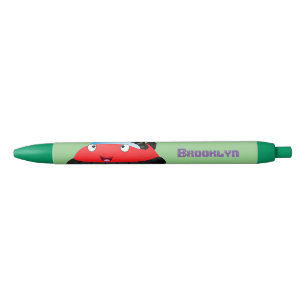 Cute red happy hovercraft cartoon zwarte inkt pen