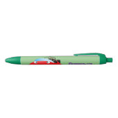 Cute red happy hovercraft cartoon zwarte inkt pen (Bovenkant)