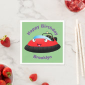 Cute red happy hovercraft cartoons servetten (Insitu)