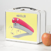 Cute red happy stapler cartoon (In situ)