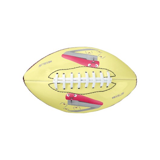 Cute red happy stapler cartoon american football (Voorkant)