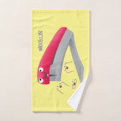 Cute red happy stapler cartoon bad handdoek (Handdoek)