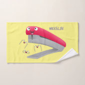 Cute red happy stapler cartoon bad handdoek (Handdoek)