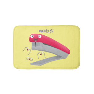 Cute red happy stapler cartoon badmat