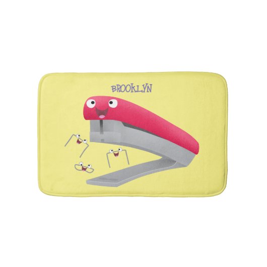 Cute red happy stapler cartoon badmat (Voorkant)