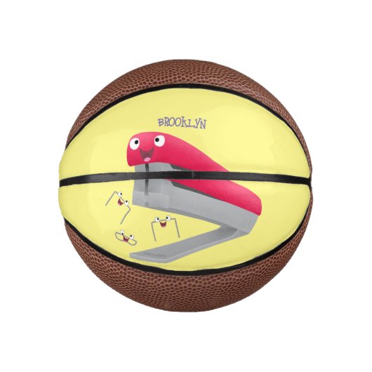 Cute red happy stapler cartoon basketbal (Voorkant)