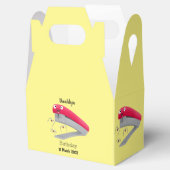 Cute red happy stapler cartoon bedankdoosjes (Geopend)