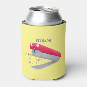 Cute red happy stapler cartoon blikjeskoeler