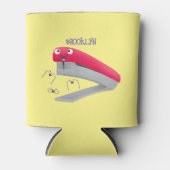 Cute red happy stapler cartoon blikjeskoeler (Voorkant)