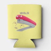 Cute red happy stapler cartoon blikjeskoeler (Achterkant)