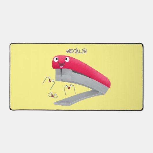 Cute red happy stapler cartoon bureaumat (Voorkant)
