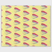 Cute red happy stapler cartoon cadeaupapier (Vlak)