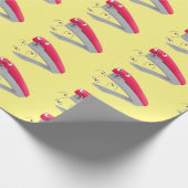 Cute red happy stapler cartoon cadeaupapier (Hoek)
