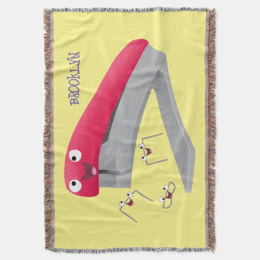 Cute red happy stapler cartoon deken (Voorkant Verticaal)