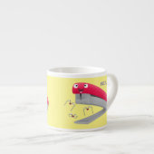 Cute red happy stapler cartoon espresso kop (Voorkant rechts)
