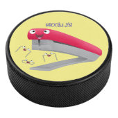 Cute red happy stapler cartoon hockey puck (3/4)