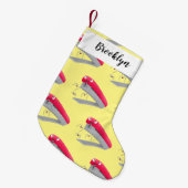 Cute red happy stapler cartoon kleine kerstsok (Voorkant (Hangend))
