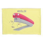 Cute red happy stapler cartoon kussensloop (Voorkant)