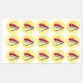 Cute red happy stapler cartoon labels (Vel)